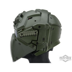 Matrix Tactical Helmet with Cooling Fan (Color: OD Green)