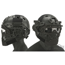 Matrix Legionnaire Full Head Coverage Helmet / Mask / Goggle Protective System (Color: Black)