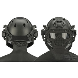 Matrix Legionnaire Full Head Coverage Helmet / Mask / Goggle Protective System (Color: Black)