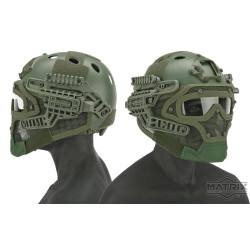 Matrix Legionnaire Full Head Coverage Helmet / Mask / Goggle Protective System (Color: OD Green)