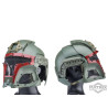 Matrix Medieval Iron Warrior Full Head Coverage Helmet / Mask / Goggle Protective System (Color: Bounty Hunter Green)