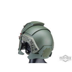 Matrix Medieval Iron Warrior Full Head Coverage Helmet / Mask / Goggle Protective System (Color: Bounty Hunter Green)