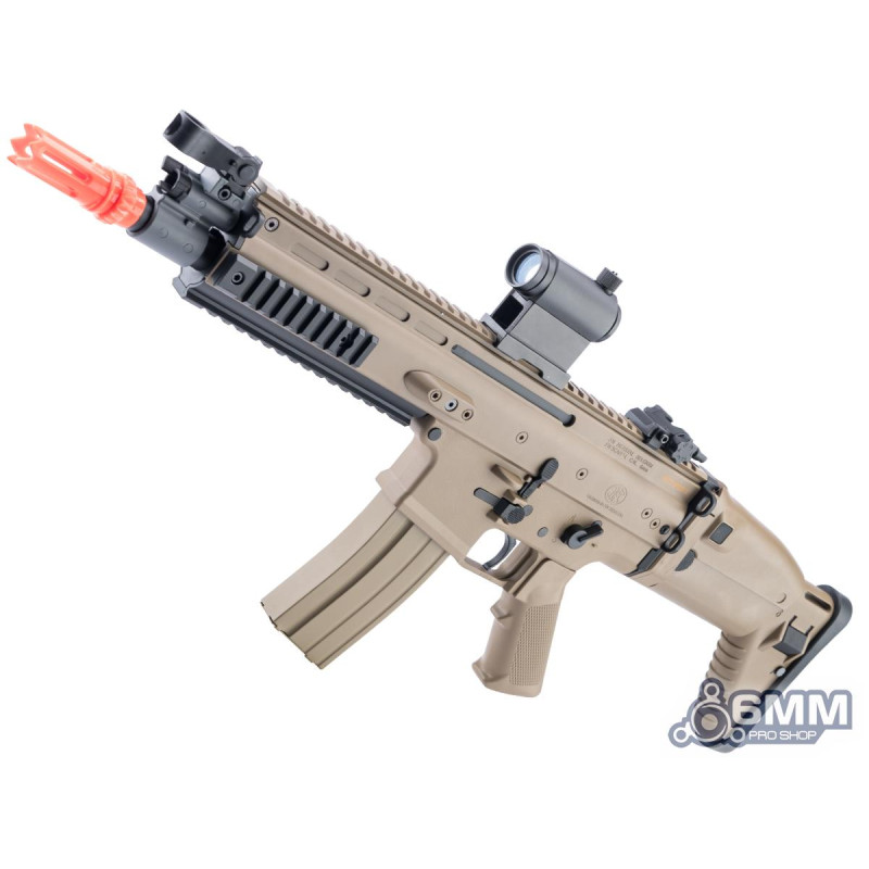 6mmproshop FN Herstal Licensed SCAR-L Airsoft AEG Rifle w/ ZEUS MOSFET by Cybergun (Color: Tan / 350FPS)