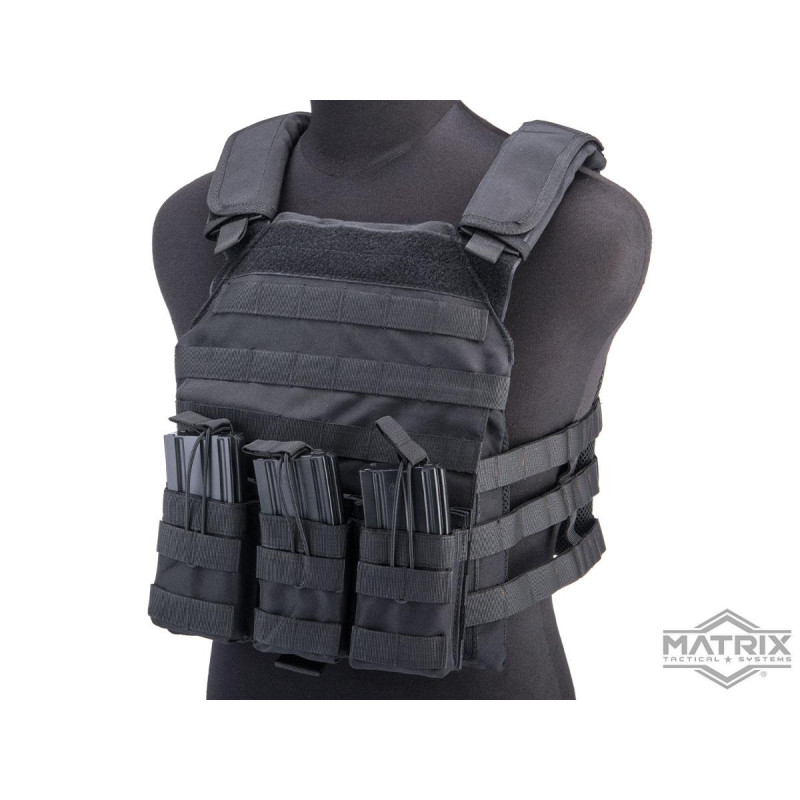 Matrix Light Plate Carrier w/ Integrated Magazine Pouches and Cummerbund (Color: Black)