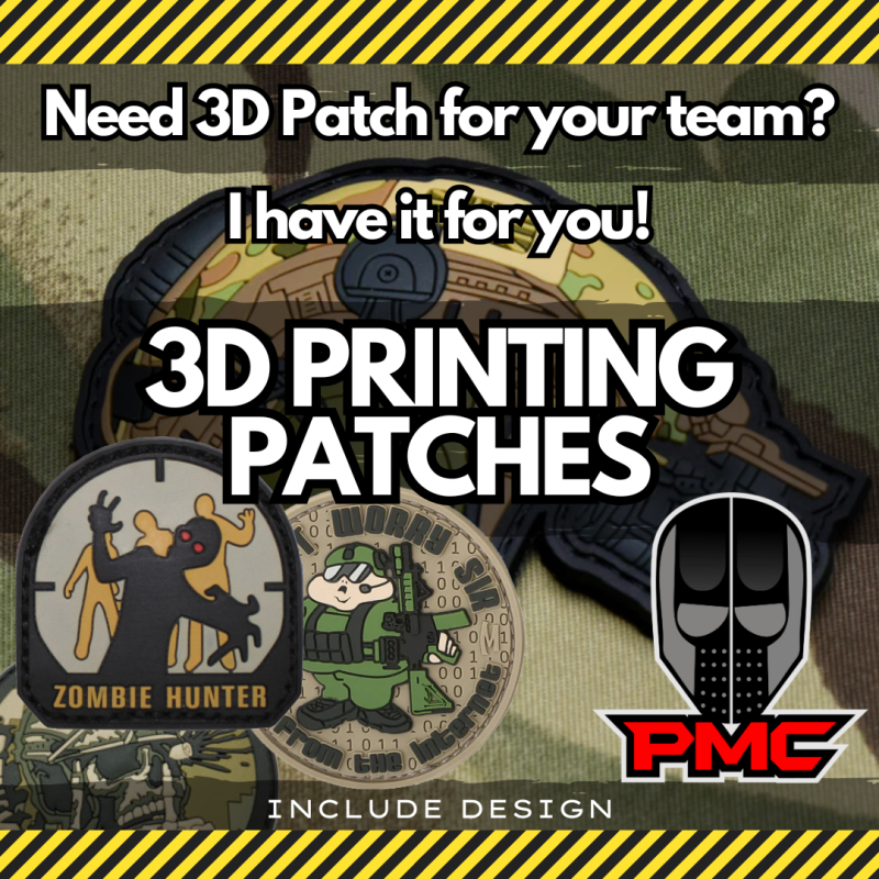 3D patchs (design and printing) (35 patches)